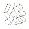 10Pcs 201 Stainless Steel Open Back Bezel Pendant Sets STAS-B101-06A-P-1
