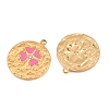 304 Stainless Steel Enamel & Crystal Rhinestone Pendants STAS-G398-28G-04-2