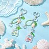 Resin Goldfish Bag & Synthetic Turquoise Tortoise Pendant Decorations HJEW-JM03054-1