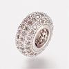 Brass Micro Pave Cubic Zirconia European Beads ZIRC-K063-29P-1