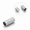 Tarnish Resistant Matte 304 Stainless Steel Column Magnetic Clasps with Glue-in Ends STAS-E089-03A-1