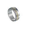 201 Stainless Steel Wide Band Rotating Finger Rings FS-WGEF0B4-14-1
