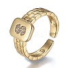 Brass Micro Pave Clear Cubic Zirconia Cuff Rings RJEW-H538-02G-S-3