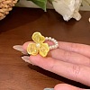 Acrylic and Imitation Pearl Finger Rings for Women FS-WG970C4-01-1
