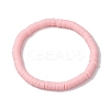 3Pcs 3 Colors Polymer Clay Disc Beaded Stretch Bracelet Sets BJEW-JB10440-01-4