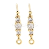 Brass Clear Cubic Zirconia Stud Earring Findings KK-A238-02C-G-1