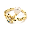 Natural Pearl Finger Ring RJEW-K265-06G-2