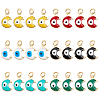 24Pcs 6 Colors Brass Enamel Charms KK-PH0001-85-1