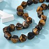 Natural Tiger Eye Nuggets Beaded Necklaces for Women Men NJEW-K388-01J-2