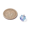 Transparent Spray Paint Glass Pendants PALLOY-JF03496-02-2