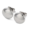 Non-Tarnish 304 Stainless Steel Flat Round Ear Studs for Women EJEW-P234-08P-1