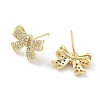 Brass Cubic Zirconia Stud Earrings for Women EJEW-S217-B02-2