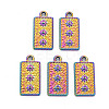 Rainbow Color 201 Stainless Steel Pendant Rhinestone Settings STAS-S119-032-1