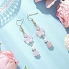 Natural Rose Quartz Butterfly Dangle Earrings EJEW-JE06317-01-1