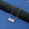 304 Stainless Steel 11:11 Number Rectangle Pendant Necklace with Cable Chains for Women LS-NJEW-NH0001-04P-3