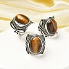 Natural Tiger Eye Adjustable Rings RJEW-I108-02AS-07-1