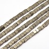Cube Natural Pyrite Beads Strands G-I126-17-8x8mm-1