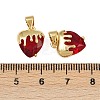 Brass Glass Charms KK-C095-04G-3