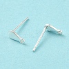 Teardrop 925 Sterling Silver Stud Earring Finddings STER-K174-14S-3