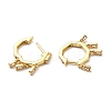Cubic Zirconia Rectangle Dangle Hoop Earrings EJEW-Z019-03C-G-2
