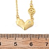 925 Sterling Silver Pave Clear Cubic Zirconia Heart Pendant Necklaces for Women NJEW-D315-04G-5