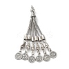 Tibetan Style Alloy Curb Chain Tassel Big Pendants LS-FIND-K013-01AS-03-1