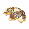 Rack Plating Alloy Enamel Big Pendants ENAM-N056-395B-G-2