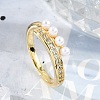Brass Micro Pave Clear Cubic Zirconia Finger Rings for Women LS-RJEW-R011-08G-02-1