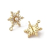 Brass Micro Pave Cubic Zirconia Stud Earring Findings LS-KK-K371-34G-2