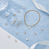 16Pcs 4 Styles Brass Pave Clear Cubic Zirconia Connector Charms KK-FH0007-30-5