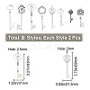16pcs 8 style Tibetan Style Alloy Big Pendants FIND-SC0001-79-2