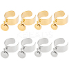 8Pcs 4 Style 304 Stainless Steel Open Cuff Rings Set RJEW-AB00010-1