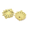 Rack Plating Brass Pave Clear Cubic Zirconia Star Connector Links KK-B091-38G-2