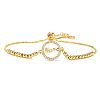 Mother's Day Brass Micro Pave Clear Cubic Zirconia Slider Bracelets FS-WGA4315-07-1