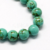 Dyed Synthetic Turquoise Gemstone Bead Strands TURQ-R032-8mm-XSS10-2