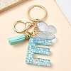 Resin & Acrylic & Faux Suede Tassel Keychain KEYC-YW00117-05-1