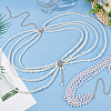 2Pcs 2 Styles Multi Layered ABS Plastic Pearl Beaded Chain Belts AJEW-FG0004-01-5