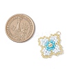 Handmade Glass Seed Beaded Quatrefoil Pattern Pendants PALLOY-MZ00965-01-2