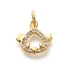 Rack Plating Brass Micro Pave Cubic Zirconia Pendants KK-H508-28G-11-1