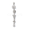 Brass Micro Pave Clear Cubic Zirconia Pendants LS-KK-D101-01B-P-1