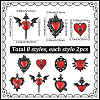 16Pcs 8 Styles Alloy Enamel Gothic Style Pendants PALLOY-SC0004-45B-2