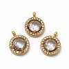 PVD Vacuum Plating 304 Stainless Steel Cubic Zirconia Pendants STAS-A076-05G-2
