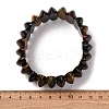 Bicone Natural Yellow Blue Tiger Eye Beads Stretch Bracelets for Women Men BJEW-C097-05P-3