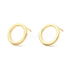 Brass Ring Stud Earrings for Women EJEW-G297-15G-1