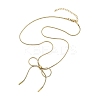 304 Stainless Steel Round Snake Chain Bowknot Pendant Necklaces for Women NJEW-Z050-01G-01-1