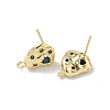 Brass Micro Pave Cubic Zirconia Stud Earring Findings KK-U075-01B-02G-2