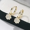 Brass Clear Cubic Zirconia Hoop Earrings EJEW-Q014-06G-1