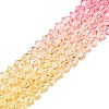 Gradient Color Baking Paint Glass Bead Strands LS-DGLA-A039-T4mm-A02-4