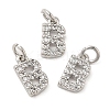 Brass Micro Pave Grade AAA Cubic Zirconia Charms LS-ZIRC-P067-11P-B-NR-1