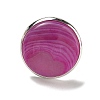 Natural Banded Agate Round Adjustable Rings RJEW-K371-09S-20-3